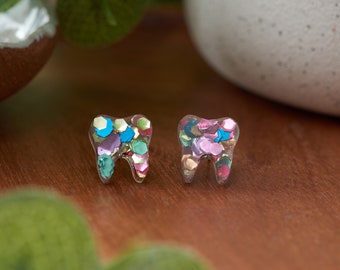 FUNFETTI | Tooth Earrings | Single Set | Dental Hygienist, Dental Assistant, Dentist, Student, Dental Gift