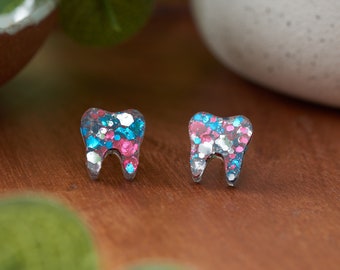 USA | Tooth Earrings | Single Set | Dental Hygienist, Dental Assistant, Dentist, Student, Dental Gift
