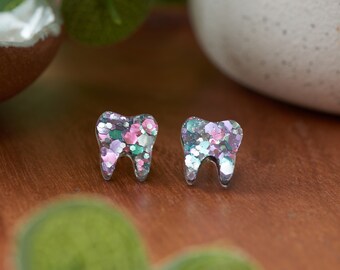 DRESSED UP | Tooth Earrings | Single Set | Dental Hygienist, Dental Assistant, Dentist, Student, Dental Gift
