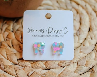 PASTEL | Tooth Earrings | Single Set | Dental Hygienist, Dental Assistant, Dentist, Student, Dental Gift