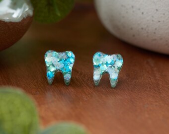 SEAQUINS | Tooth Earrings | Single Set | Dental Hygienist, Dental Assistant, Dentist, Student, Dental Gift