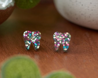 MINI FUNFETTI | Tooth Earrings | Single Set | Dental Hygienist, Dental Assistant, Dentist, Student, Dental Gift