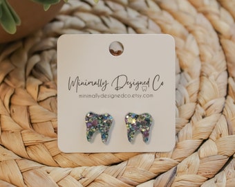 Funny 3D Dental Tooth Earrings - Resin Dentist Gift For Dental Students & Hygienists