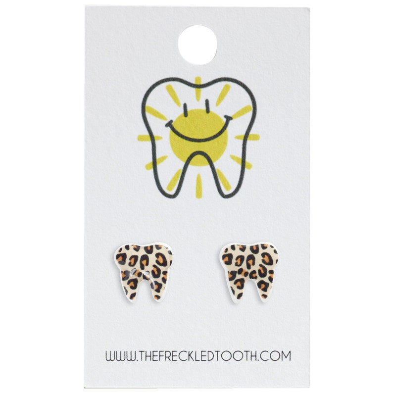 Leopard Teeth Pattern LEOPARD | Tooth Earrings | Single Set | Dental Hygienist, Dental ...