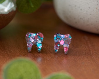 NIGHT OUT | Tooth Earrings | Single Set | Dental Hygienist, Dental Assistant, Dentist, Student, Dental Gift