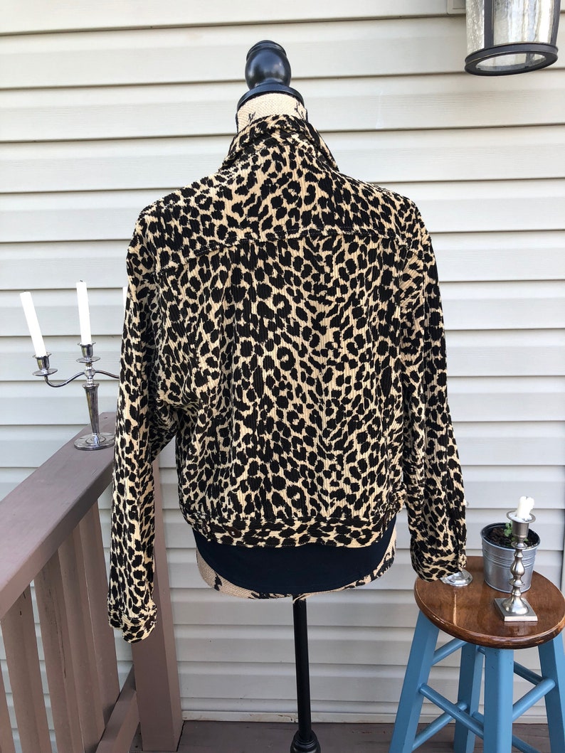Velvet Jacket Size M L Cat Print Jacket Moto Style 90s Etsy