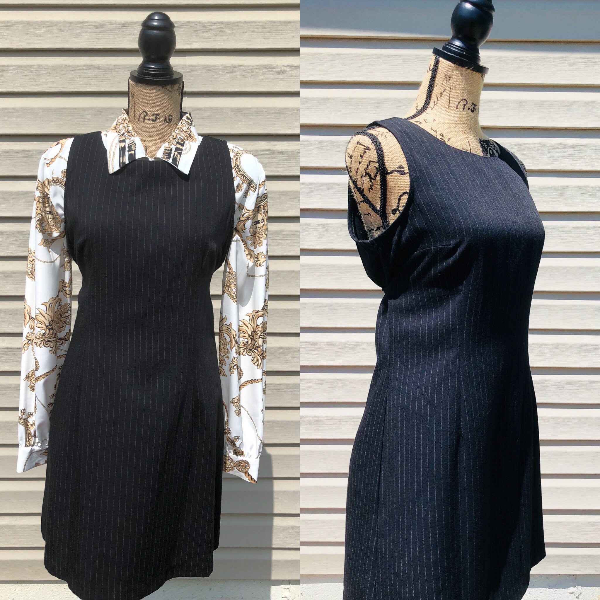 black shift work dress