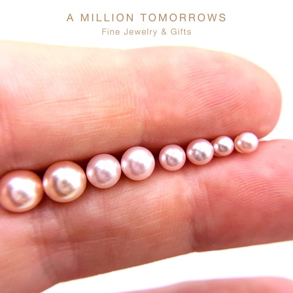 3mm, 4mm, 5mm, 6mm Rosaline pink swarovski crystal pearl minimalist stud earrings /rose pink pearl studs /bridesmaid earrings/bride earrings
