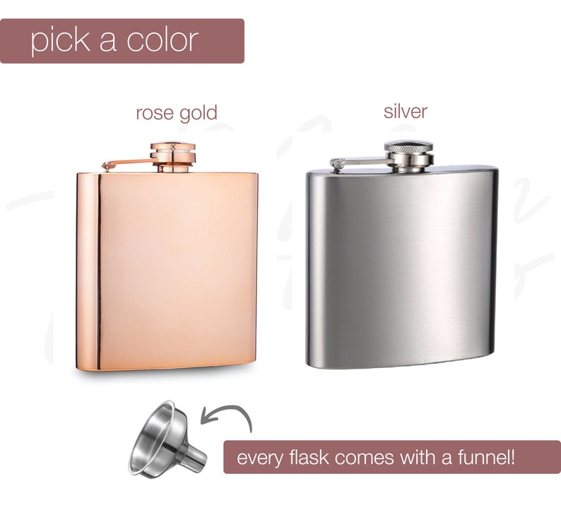 cheaper than THERAPY Flask Glitter Rose Gold or Silver 6 oz Liquor Hip Flask gift for sister mom mother best friend her christmas gift image 5