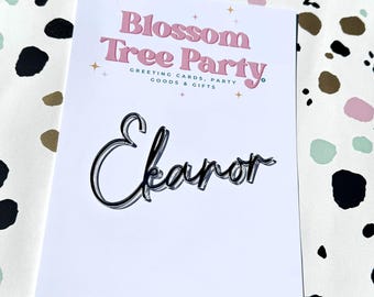 Adorno personalizado para tarta con nombre / Adorno acrílico para tarta con nombre / Decoración personalizada para tarta / Adorno para tarta de cumpleaños / Decoración moderna para tarta