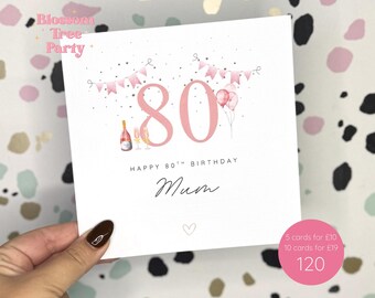 Tarjeta de cumpleaños personalizada para cualquier edad y nombre. Acabado con textura de lino y sobre kraft (Ref.: 047).