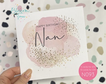 Happy Birthday Nan Card | Nan Birthday Card | Card for Nan | Ladies Card | | Family | Nanny | Nana | Nan (Ref: N093)