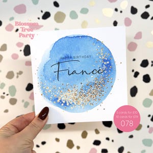 Carte de fiancé de joyeux anniversaire | Carte d'anniversaire partenaire | carte pour fiancée | Futur mari | Carte d'anniversaire (Réf : 078)