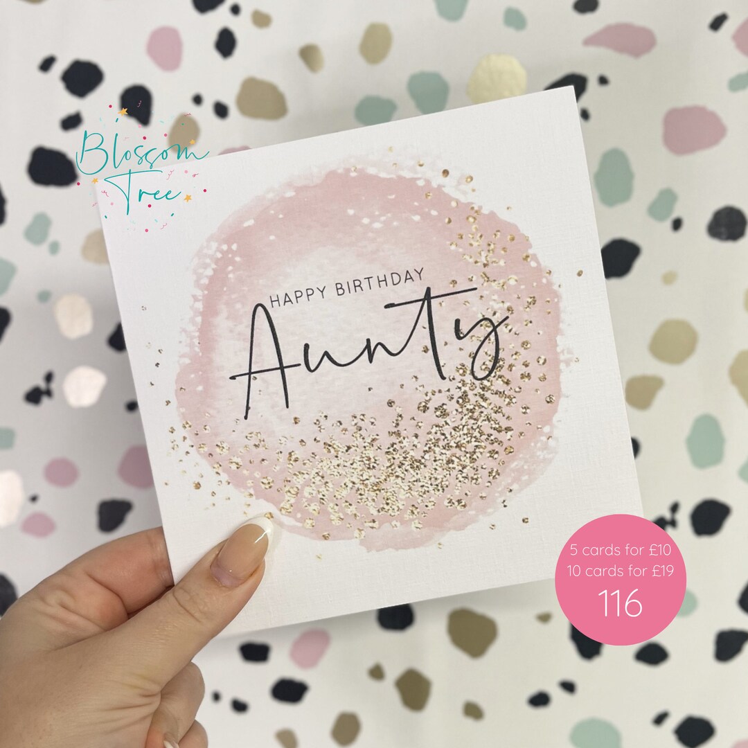 Happy Birthday Aunty Card Aunty Birthday Card Card for Aunty Ladies ...