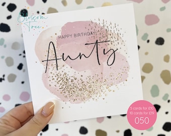 Happy Birthday Aunty Card | Aunty Birthday Card | Card for Aunty | Ladies Card | | Family | Auntie | Aunt | Auntie (Ref: 050)