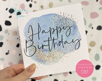 Happy Birthday Card | Birthday Card | Unisex Birthday Card | Birthday Card for him | Birthday card for her | Modern (Ref: 081)