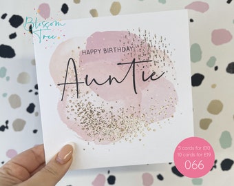 Happy Birthday Auntie Card | Auntie Birthday Card | Card for Auntie | Ladies Card | Family | Aunty | Aunt | Sister (Ref: 066)