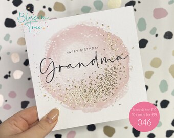 Happy Birthday Grandma Card | Grandma Birthday Card | Card for Gran | Ladies Card | | Family | Gran | Granny | Grandma (Ref: 046)