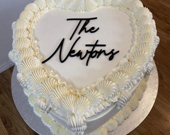 Adorno para tarta de boda con apellidos: decoración acrílica personalizada para tartas de Sr. y Sra., adorno plano con el nombre de la familia personalizado