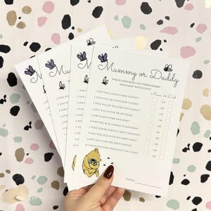 Jeu baby shower pour maman ou papa Winnie l'ourson - A5 | Paquet de 10 | Jeux de baby shower | Décoration de fête prénatale unisexe | Ourson ourson