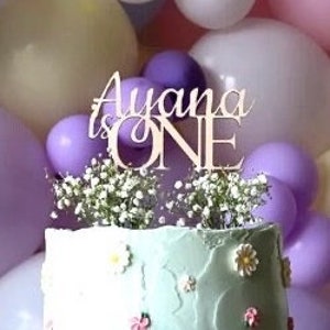 Personalised Wooden Name and Age Cake Topper | 1st Birthday cake topper | Custom first birthday cake topper | Any Name and Any Number