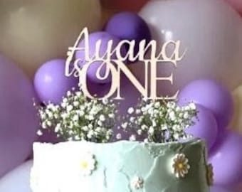Personalised Name & Age Cake Topper – Cake Topper – Custom Any Name Any Number – Wooden or Acrylic