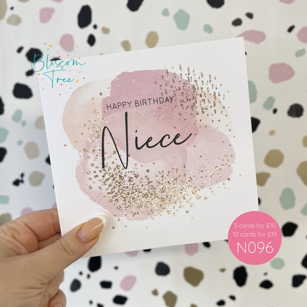 Happy Birthday Niece Card | Niece Birthday Card | Card for Niece | Ladies Card | Family | Sisters daughter (Ref: N096)