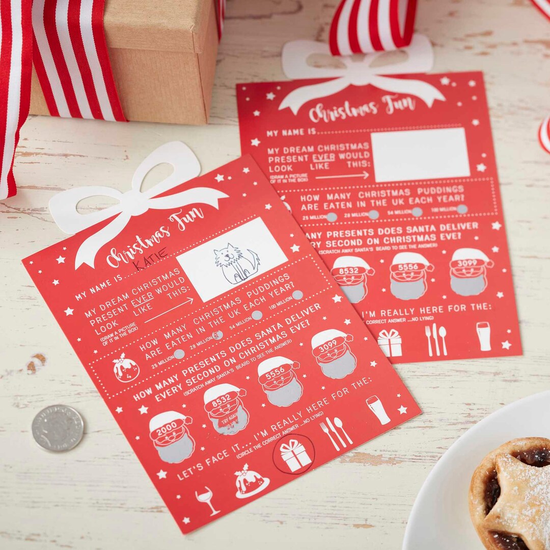 Christmas Scratch Card Game Etsy UK