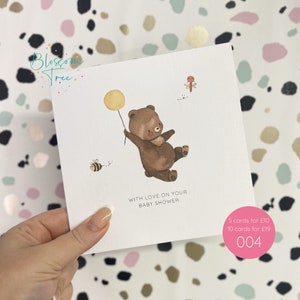baby shower d'ours en peluche | Future maman carte de vœux | Carte pour femme enceinte | Enceinte (Réf : 004)