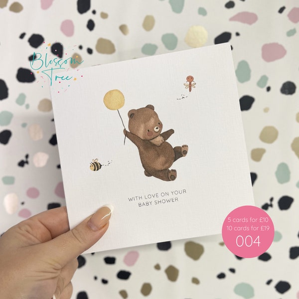 Teddy Bear Baby Shower Card | Mummy to Be Card | Card for expecting Mum | Pregnant (Ref: 004)