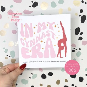personnalisé à l'époque de la gymnaste | de gymnastique de joyeux anniversaire | Carte d'adolescent | Bravo | Fille | Fille rose (Ref : 006)