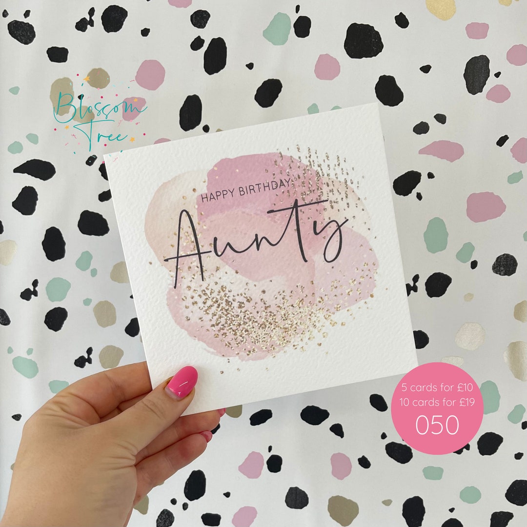 Happy Birthday Aunty Card Aunty Birthday Card Card for - Etsy