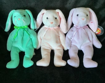 Ty Hippty Hoppity Floppity Iconic lnitial Issue  3 Rabbit Set New PVC 1st Ed. INVESTMENT QUALITY