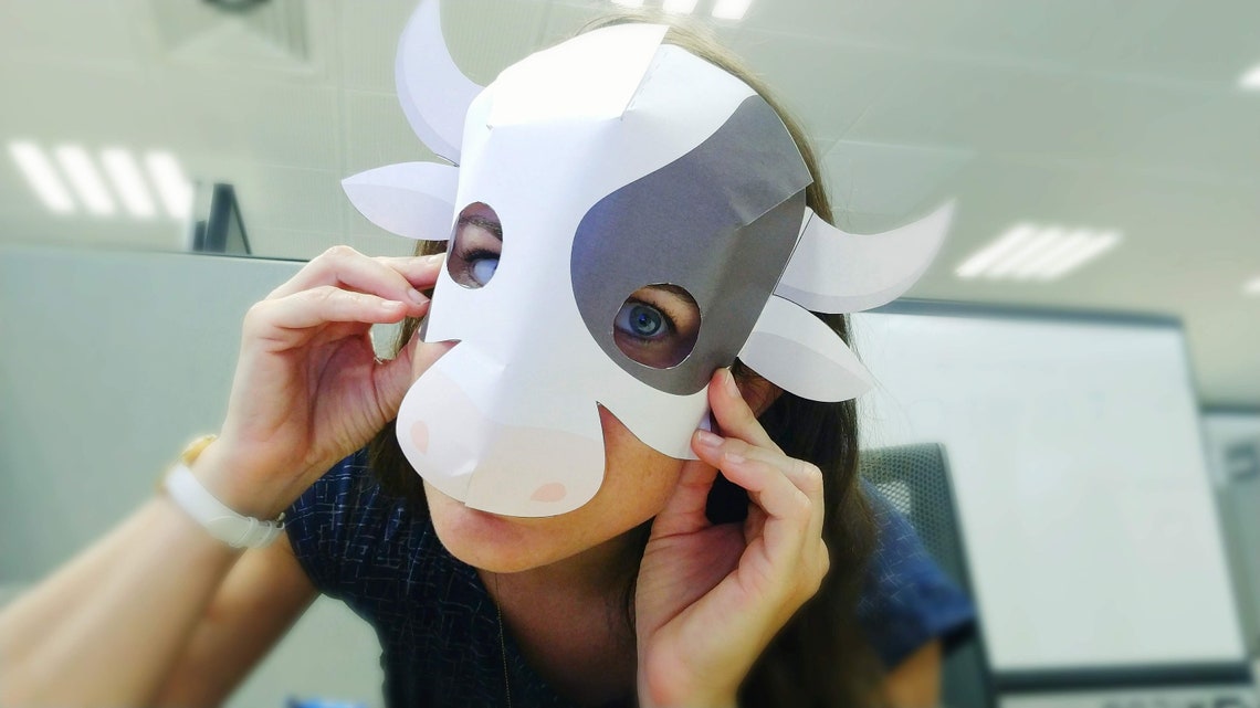 Cow Mask Printable Cow Costume Farm Animal Mask - Etsy Canada