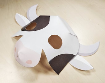 Cow Mask Printable Cow costume farm animal mask