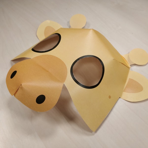 Safari Animals Printable Diy Mask Etsy
