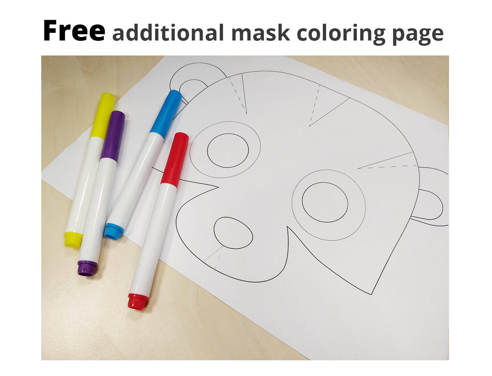 Panda Bear Mask Printable Panda Bear Costume Animal Mask Halloween - Etsy