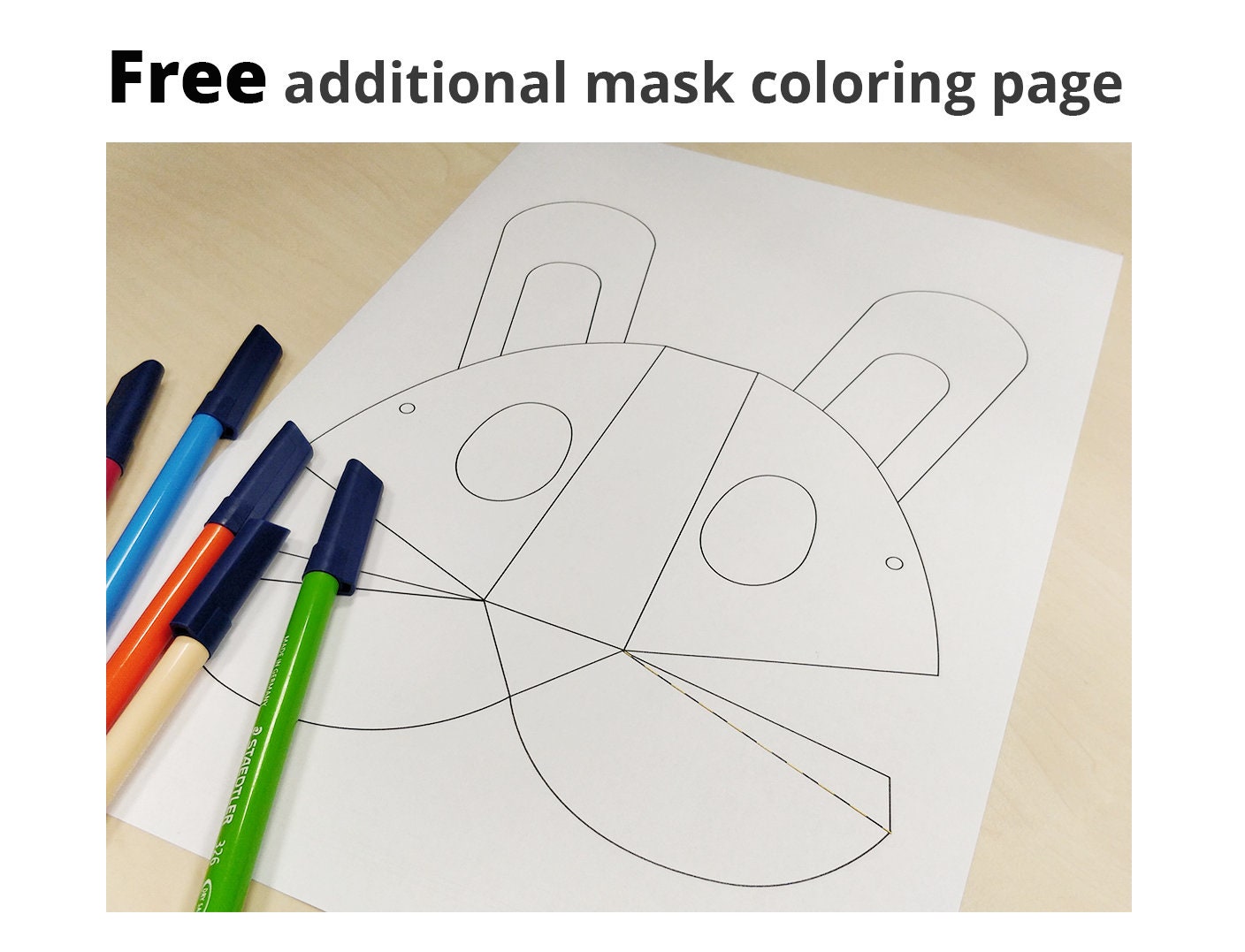 Rabbit Mask Printable Rabbit Costume Animal Mask Halloween - Etsy
