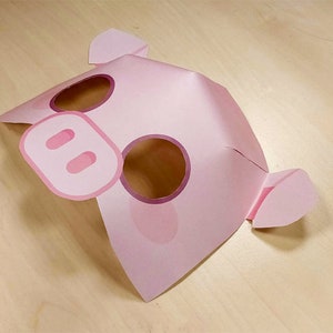 Maschera da maiale Stampabile Costume da maiale maschera animale da fattoria