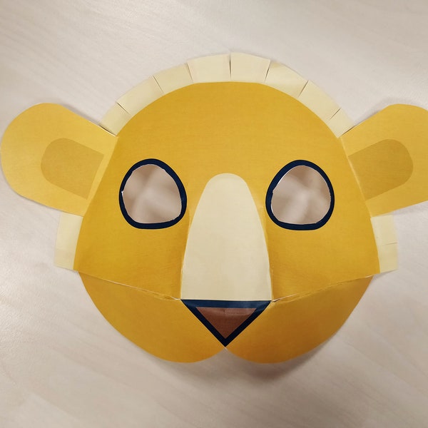 Lion Mask Printable safari animal costume mask halloween