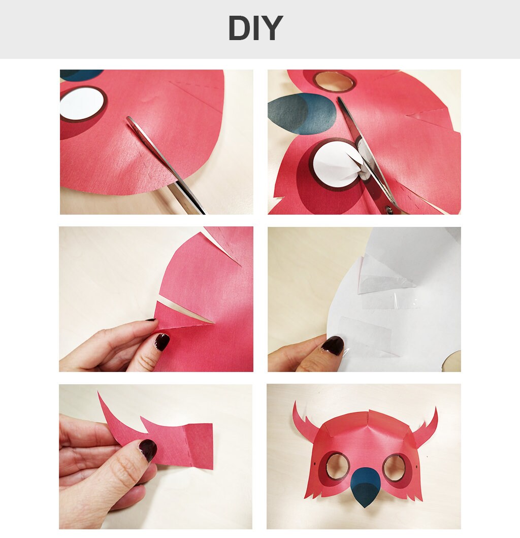 Owl Mask Printable Owl Costume Animal Mask Halloween - Etsy