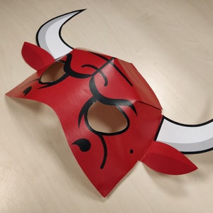 Bull Mask Printable Redbull costume farm animal mask red halloween