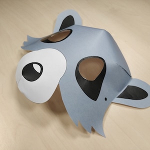 Raccoon Mask Printable Raccoon costume animal mask