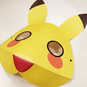 Pikachu Mask Printable Pikachu costume animal mask halloween