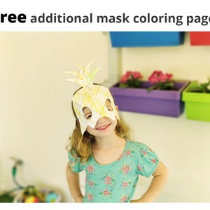 Pineapple Mask Printable Pineapple Costume Fruit Mask Yellow Halloween ...