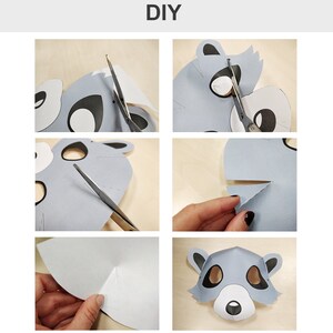 Raccoon Mask Printable Raccoon Costume Animal Mask - Etsy