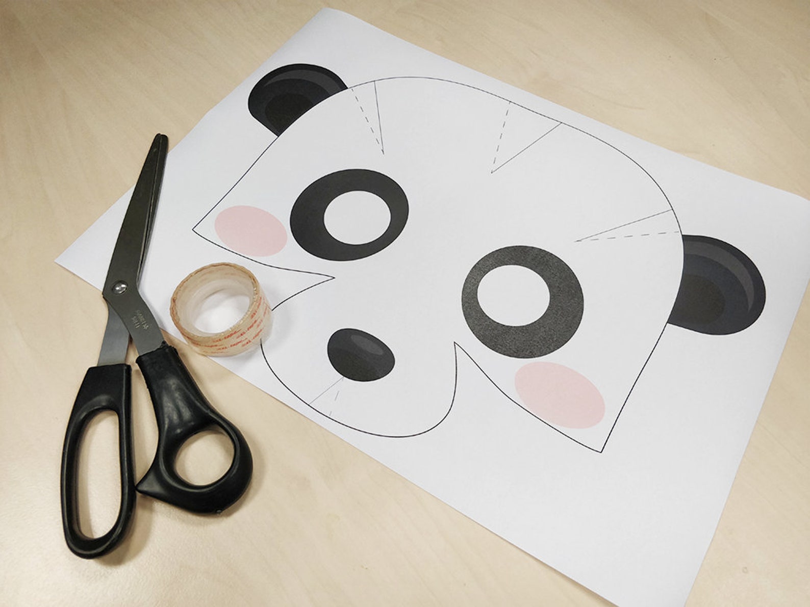 Panda Bear Mask Printable Panda Bear Costume Animal Mask Halloween - Etsy