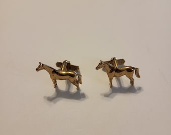 Pince à Cravate Vintage Signée Richel - Motif étrier Cheval équitation, Dorée, En Très Bon état