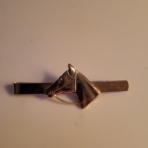 Vintage Horse Head Gold Tone Tie Clip