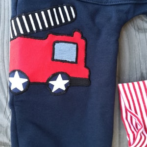 Baby pants Fire department in size. 50/56 62/68 74/80 86/92 98/104 110/116 122 128 and 134 made of jersey or sweat image 2
